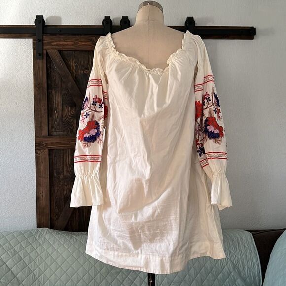 FREE PEOPLE FLEUR DU JOUR FLORAL EMBROIDERED OFF SHOULDER DRESS Sz- Xs - Picture 9 of 15